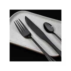 Set de Cubiertos 24 Piezas New York Black Larhaus - DISMAR