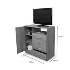 Chiffonier 4 Cajones y 1 Puerta Color Blanco 921 Platinum en internet