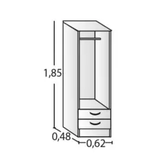 Placard 2 Puertas 2 Cajones Color Tabaco 912 Platinum - tienda online