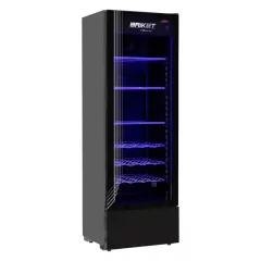 Exhibidora Vertical Premium Full Glass 417 Litros Negra 4300 Briket