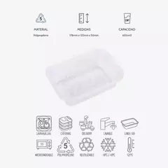 BANDEJA PLÁSTICA 103 CON TAPA PARA MICROONDAS - comprar online