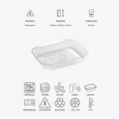 BANDEJA RECTANGULAR 105 CON TAPA - comprar online