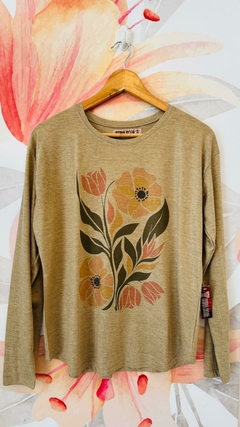 Remera Australia manga larga tostado
