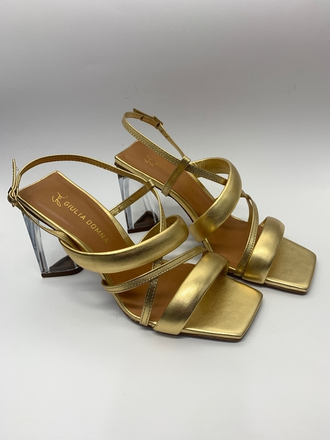 Sandália em Couro Giulia Domna Ouro Ref 66631