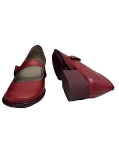 Sapato Boneca em Couro Vermelha JG Ref 0050 - Myky Store