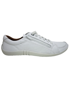 Tênis em Couro Branco AmandaFlex Ref 1017