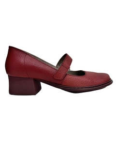 Sapato Boneca em Couro Vermelha JG Ref 0050