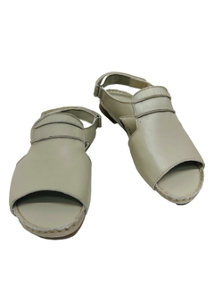 Sandália em Couro Off White Moscardim Ref 347063 - Myky Store