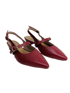 Sapatilha Slingback em Couro Vermelha Oscarine Myky Ref 389 na internet
