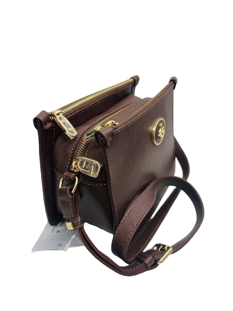 Bolsa Média Tiracolo em Couro Avelã Luz da Lua Ref 2000415