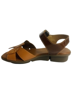 Sandália em Couro Papaya/Camelo Occasions Ref 6023 - comprar online