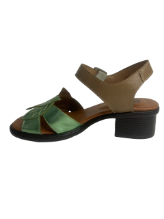 Sandália em Couro Pistache Metalizada Occasions Ref 6023 - comprar online