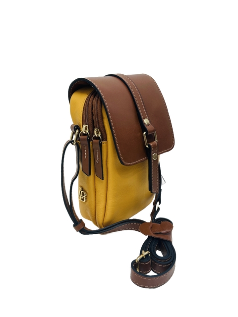 Bolsa Pequena PP em Couro Amarela LB Ref 5503