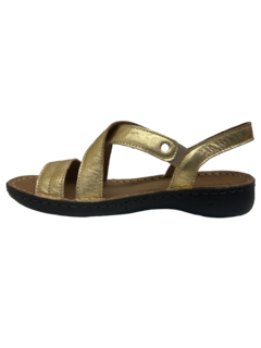 Sandália em Couro Dourada Levecomfort Ref 10362 na internet