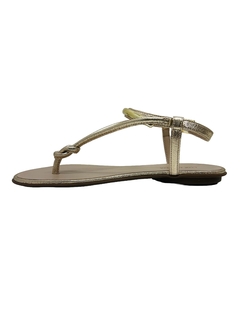 Sandália Rasteirinha em Couro Dourada Luz da Lua Ref 522117800 - comprar online