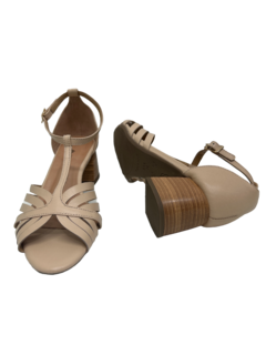 Sandália em Couro Nude Neftali Ref 55146 - Myky Store