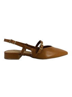 Sandália Scarpin Slingback em Couro Caramelo Bottero Ref 354809