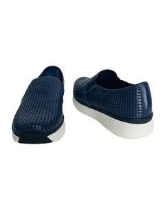 Tênis Slip on em Couro Azul Marinho Giulia Domna Ref 247007 na internet