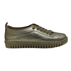 Tênis em Couro Metalizado Dourado Bottero Ref 369504 - comprar online