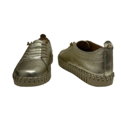 Tênis em Couro Metalizado Dourado Bottero Ref 369504 - loja online