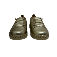 Tênis em Couro Metalizado Dourado Bottero Ref 369504