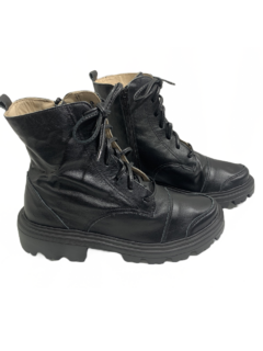 Bota Coturno em Pelica Preta Cano Médio Myky Ref 807 - Myky Store