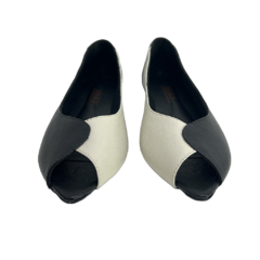 Peep Toe em Couro Bicolor Myky Oscarine Ref 1131 - comprar online
