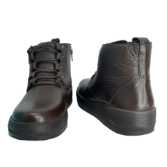 Bota em Couro Café Levecomfort Ref 11913 - Myky Store