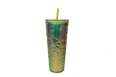 Imagen de Vaso Tornasolado de acrilico diseño rombos