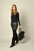 Pantalón cuero combinado negro - comprar online