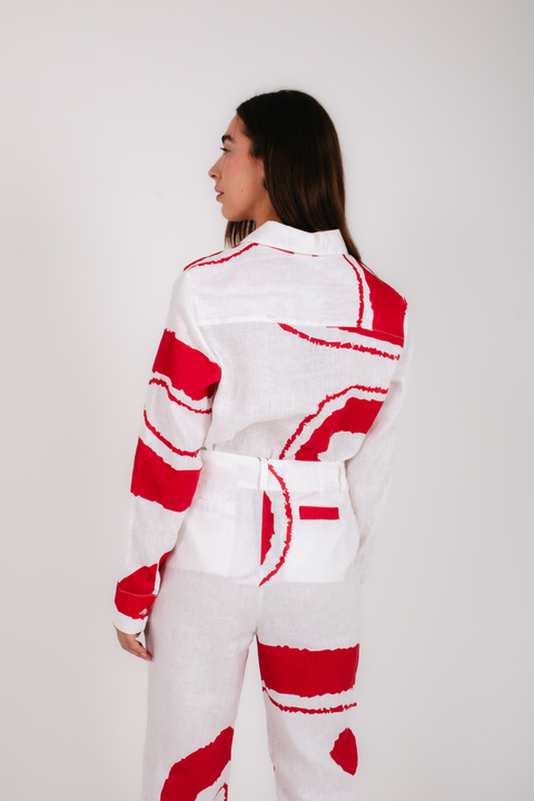 PANTALON ESTAMPADO ROJO