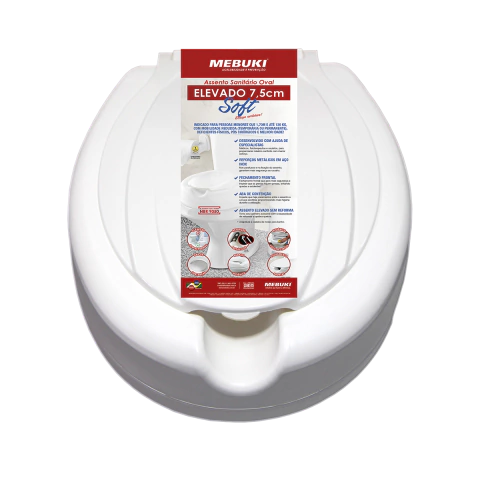 1410 - Assento Sanitário Elevado 7,5cm Soft Branco