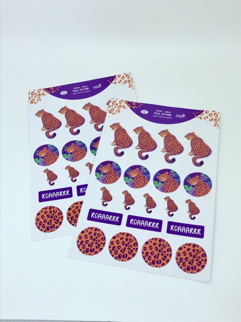 Cartela de Adesivo Onça