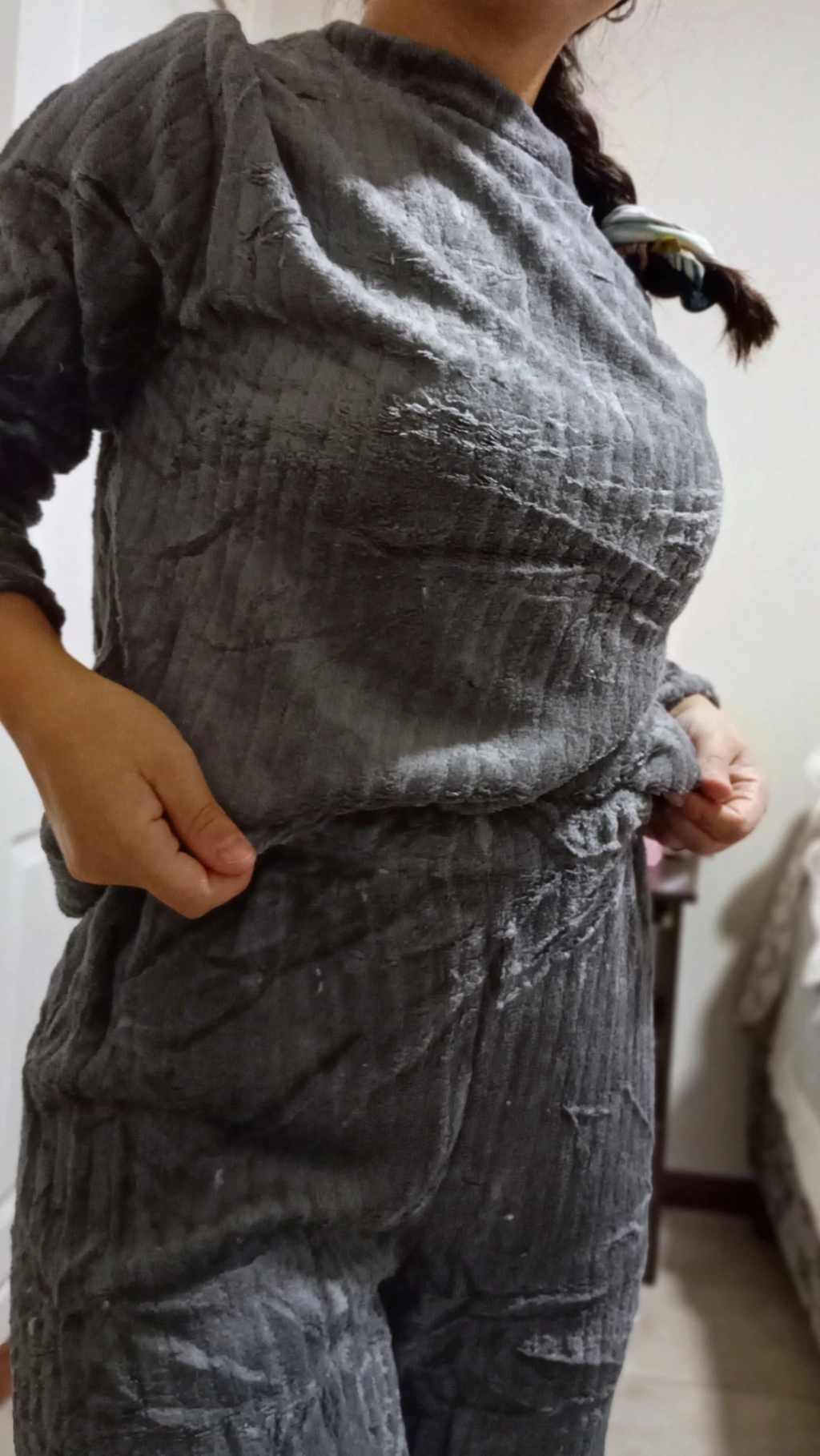 PIJAMA JUANA - PLUSH GRIS TOPO