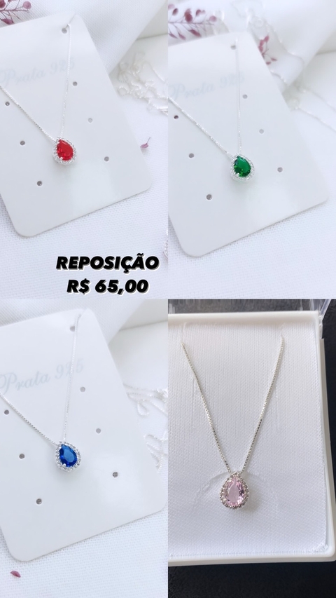 Colar Gota Cravejado