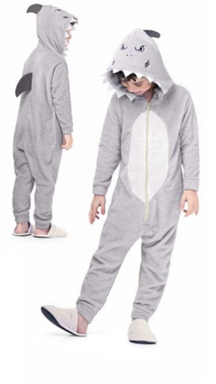 MACACÃO CINZA ESCURO TUBARÃO KIGURUMI 102201193
