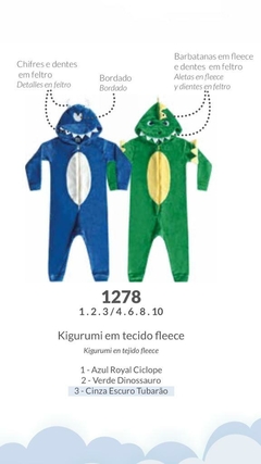 MACACÃO CINZA ESCURO TUBARÃO KIGURUMI 102201193 na internet