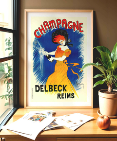 Quadro Poster Decorativo Champagne Delbeck Vintage Retrô - A3 - comprar online