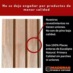 Panel Varillado. Wall Panel Eucalipto. Revestimiento de madera maciza. 2,75mts x 12cm - MADERAS PUEBLO ESTHER