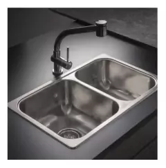 Bacha Doble Cocina Johnson R63/18f Acero Inox Sobremesada - comprar online