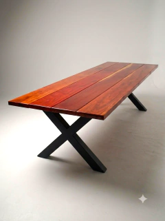 Mesa estilo industrial en quebracho colorado