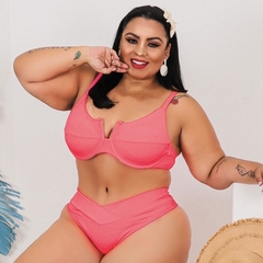 BIQUINI PLUS SIZE CANELADO MEIA TAÇA ASA DELTA COM CÓS - comprar online