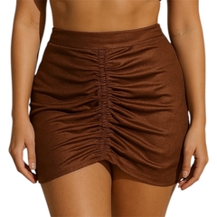 Conjunto Luxo Cintilante Top Tomara Que Caia Saia Curta Franzida - comprar online