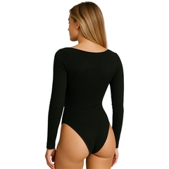 Body Feminino Manga Longa Canelado na internet