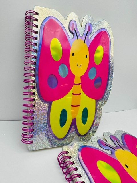 Caderno Holográfico Borboleta 3D Sem pauta