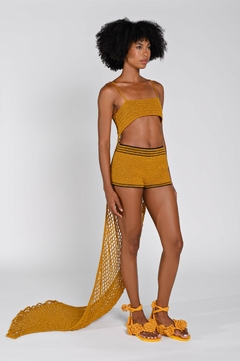 Vestido T Shirt Ocre longo