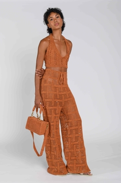 Calça Ocre pantalona - comprar online