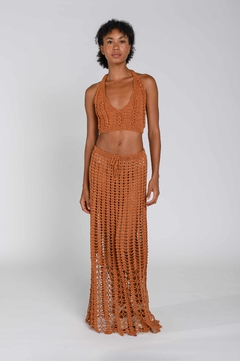Saia longa Ocre Renda