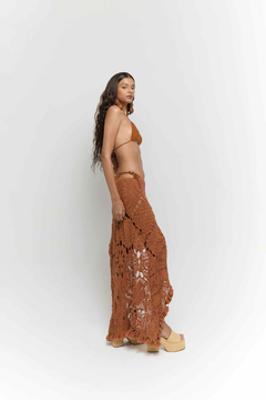 Saia longa moulage ocre - Atelie Mão de Mãe