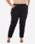 Calça Feminina de Linho Plus Size Skinny Social Cintura Alta Com Bolso - comprar online